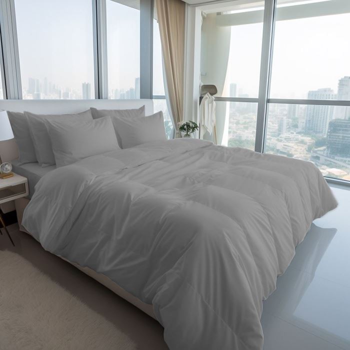 מצעי ג'רסי אפור בהיר