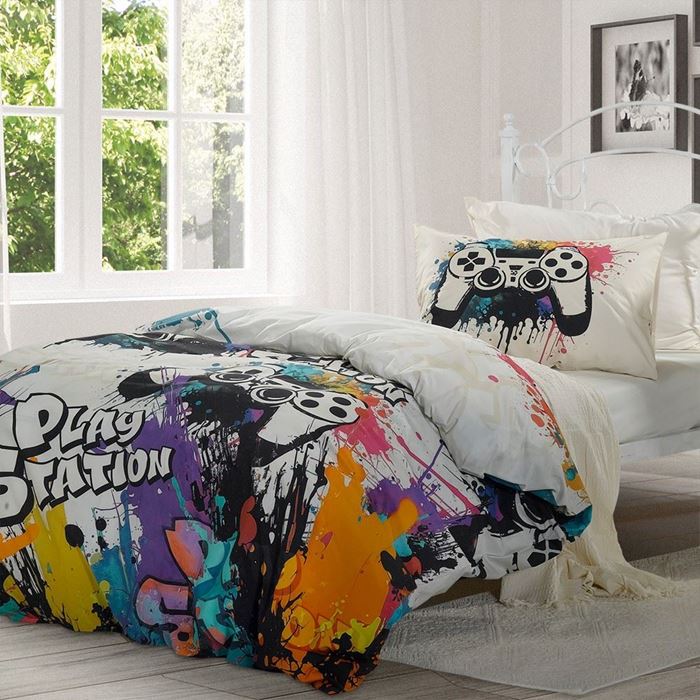 סט מצעים לילדים דגם פלייסטיישן