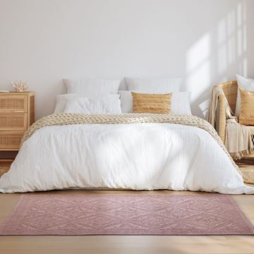 שטיח לחדר שינה ז'קארד ורוד עתיק