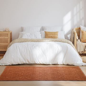 שטיח לחדר שינה ז'קארד טרקוטה